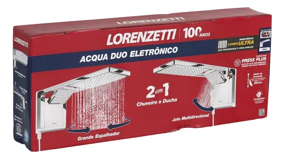Chuveiro Eletrônico Lorenzetti Acqua Duo Ultra 220V 7800W Branco — imagem 5